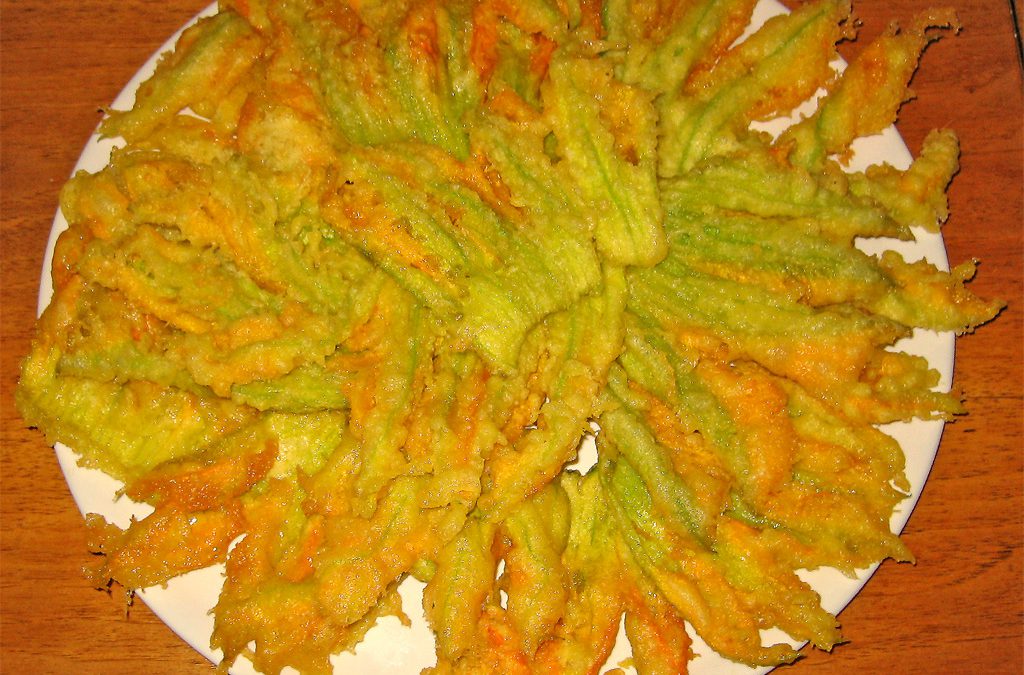 Zucchine e fiori fritti